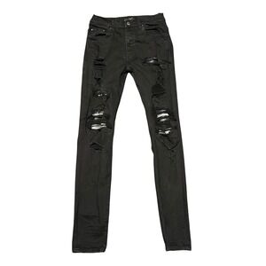 Amiri MX1 Bandana Distressed Skinny Jeans Mens 30x33 Black